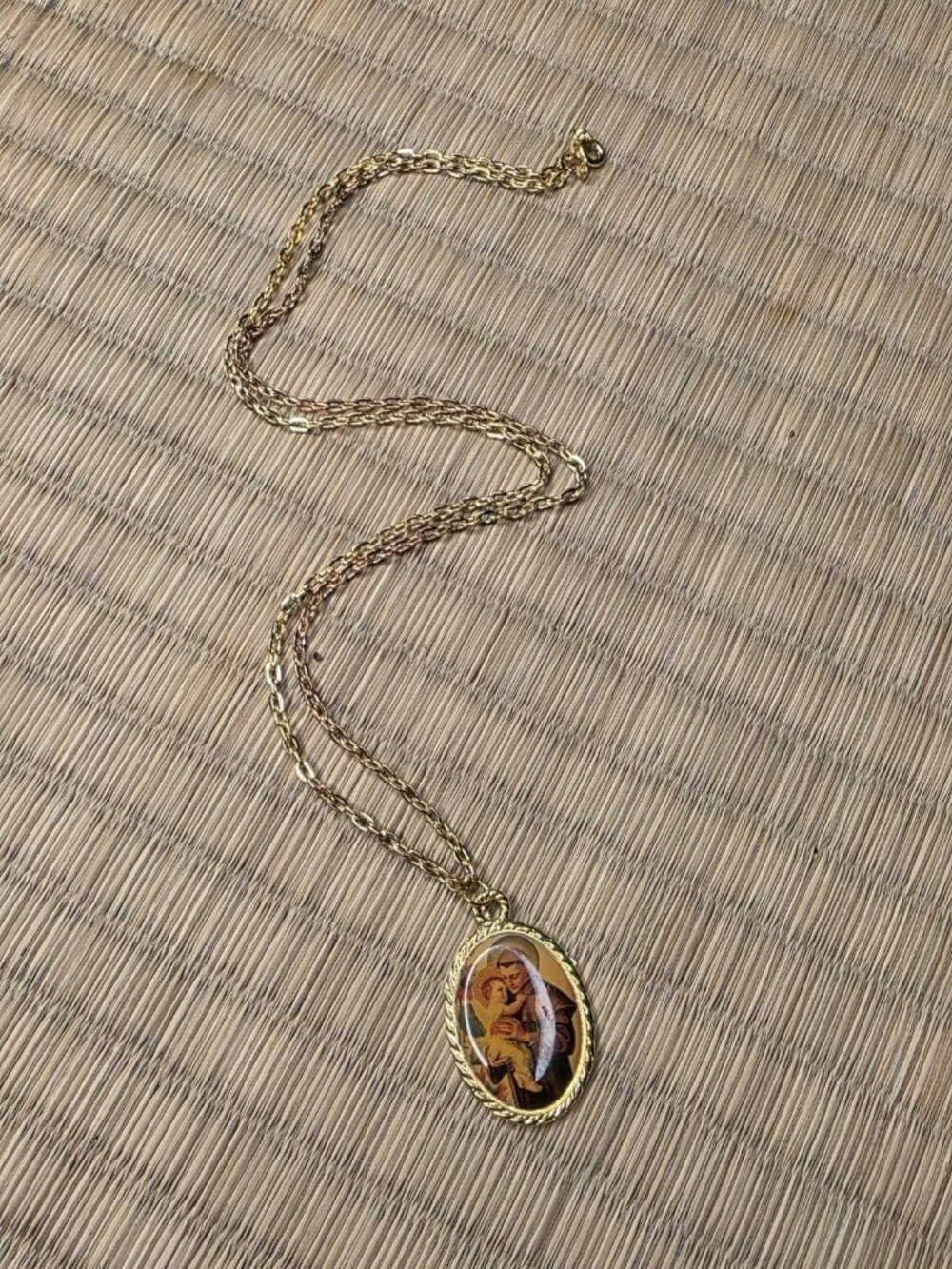 St. Anthony Necklace Gold Tone